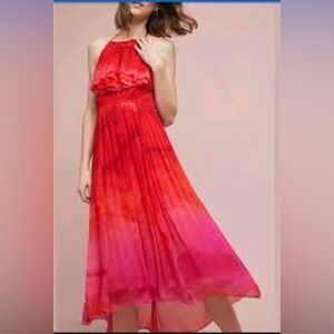 Anthropologie Halter Watercolor Dress